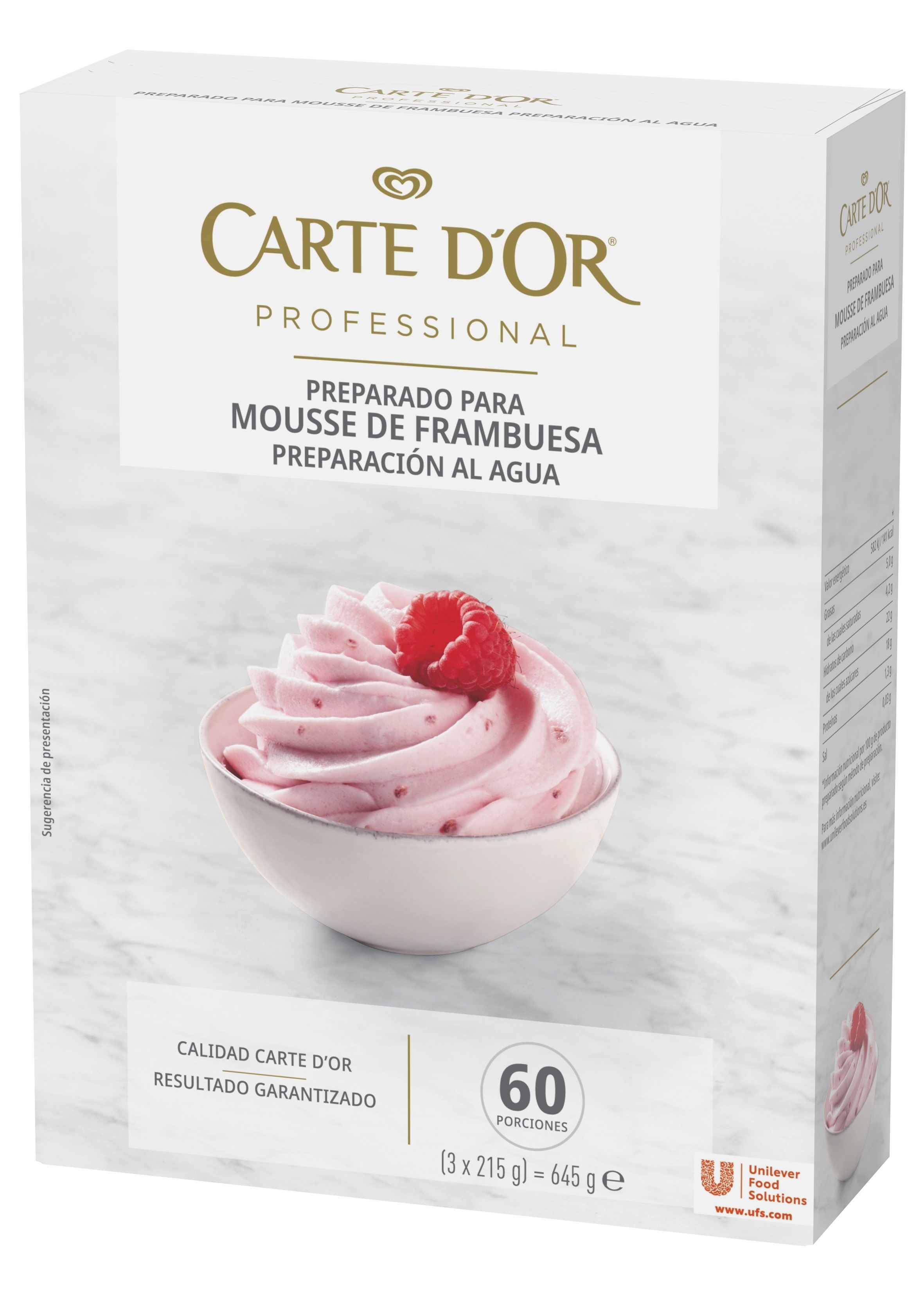 CARTE D'OR MOUSSE FRAMBUESA 645G