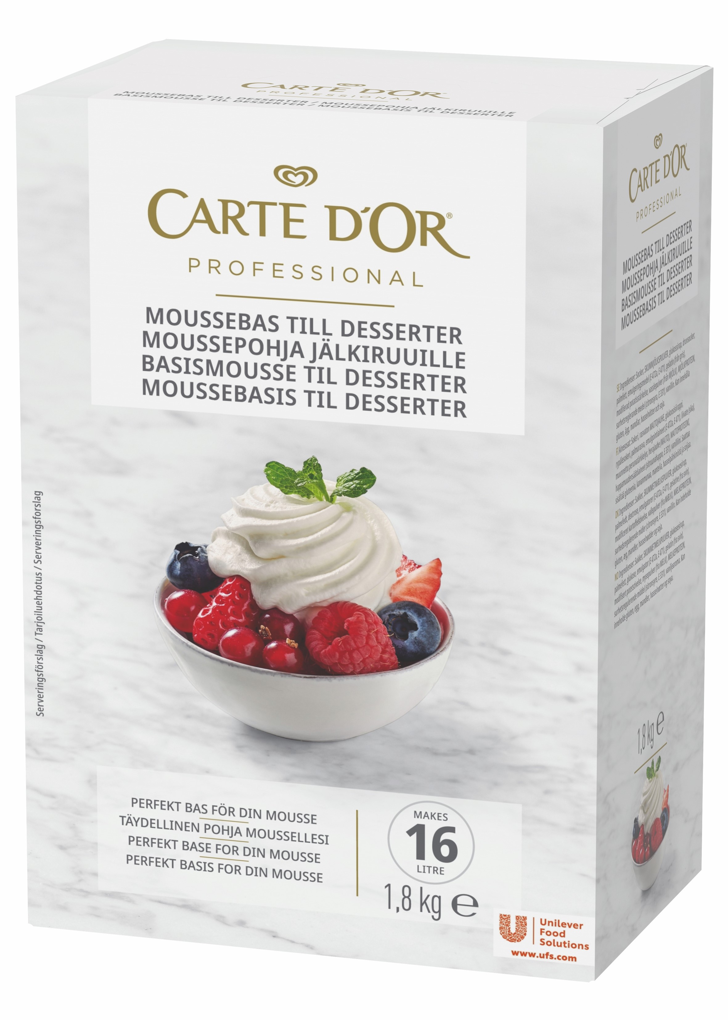 CARTE D'OR MOUSSE SABOR NATA 600G