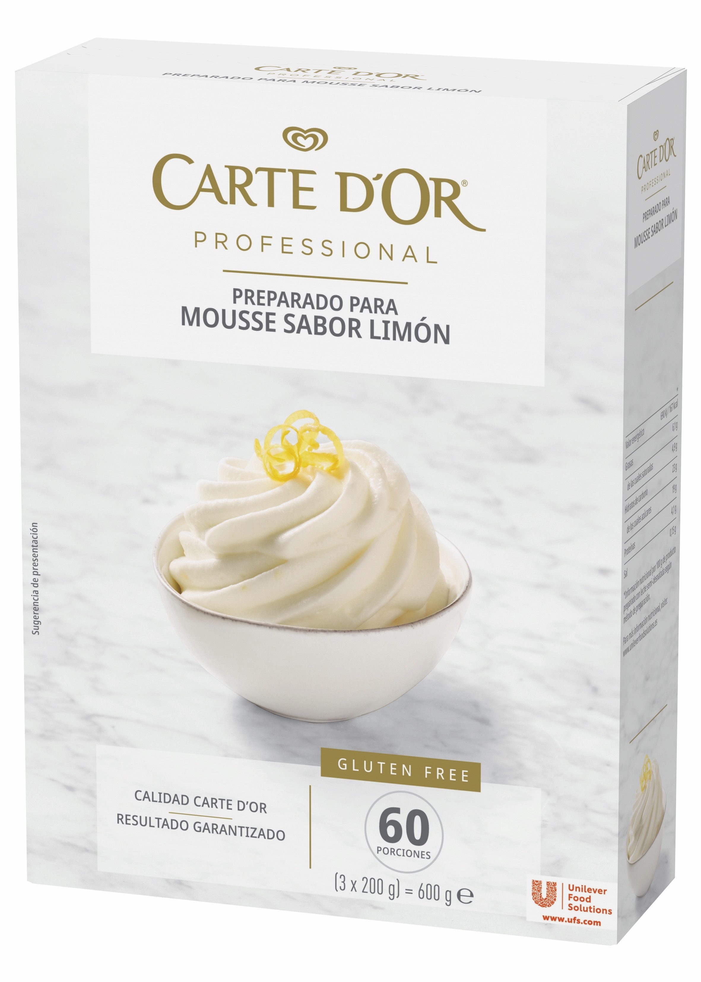 CARTE D'OR MOUSSE LIMÓN 600G